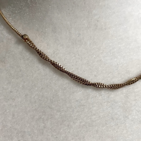 18K Gold Plated Box Chain Twisted Classic Necklace Vintage Feminine Bohemian - Picture 7 of 17